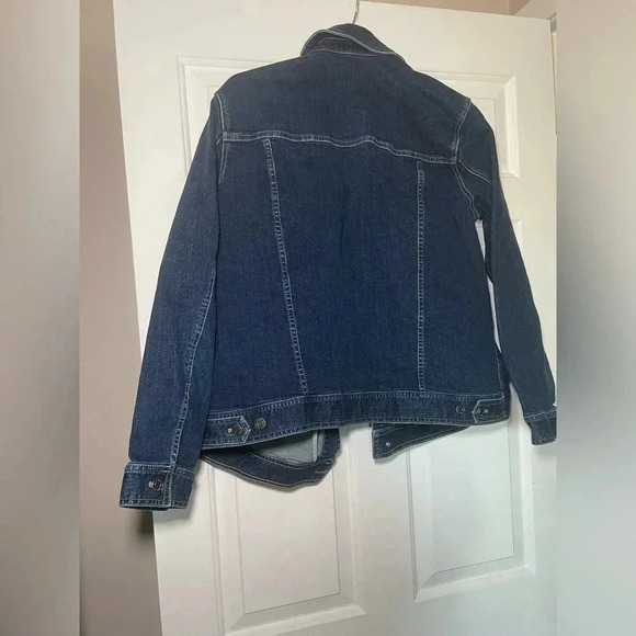 Classic Jean Jacket - Talbots Woman’s Plus Size 1X Denim Jacket Rich Deep Denim - Picture 6 of 6